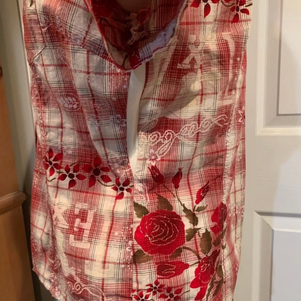Johnny Was Western Puff Sleeve Blouse - Picture 4 of 7